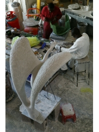 Crowned Crane in Progress by Peter Oloya